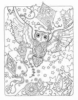 Coloring Pages Adult Owl Creative Books Colouring Haven Owls Abstract Printable Animal Book Print Sarnat Marjorie Detailed Drawings Artwork Nature sketch template