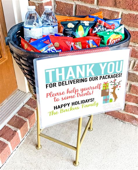 printable delivery driver snack sign printable world holiday