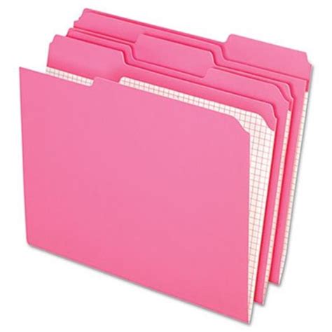 ply reinforced file folders  cut top tab letter pink