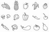 Coloring Vegetables Fruits Fruit Pages Different Vegetable Veg Clipart Kind Kids Color Name sketch template