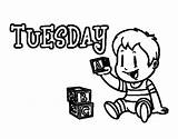 Coloring Tuesday Week Days Colorear Pages Para Thursday Happy Dibujo Coloringcrew Martes Related sketch template