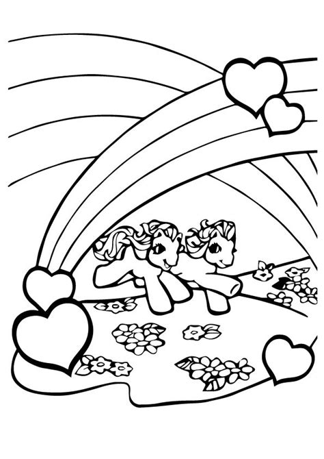 rainbow  pony land  coloring page
