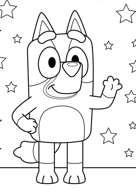 bluey coloring snickers sketch coloring page