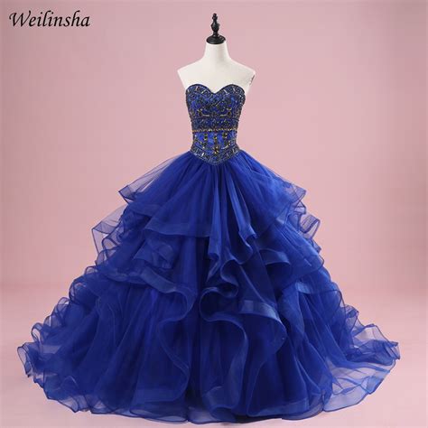 Weilinsha Corset Royal Blue Quinceanera Dresses 2019 Candy Color