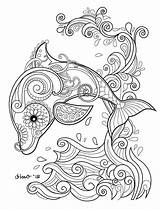 Mandala Dolphin Coloring Pages sketch template