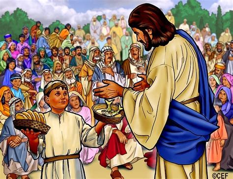jesus feeds  people bible story sda journal