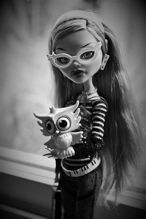monster high ghoulia yelps black and white photo black white photos