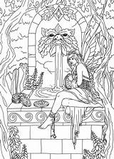 Coloring Fenech Pages Selina Fairy Adult Colouring Fantasy Well Stress Anti Wishing Dragon Elves Mythical Selena Elf Pixie Nymph Mystical sketch template