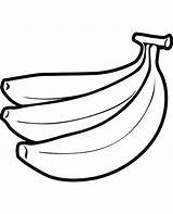 Coloring Bananas Printable Fruit Fruits Sheet sketch template
