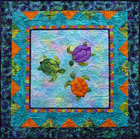 turtle talk seascape quilts turtle quilt kid quilts patterns