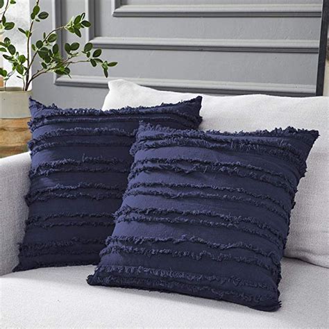 longhui bedding navy blue throw pillow covers  couch sofa bed