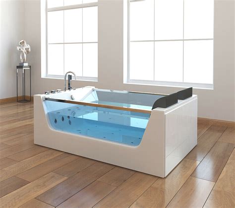 xxl luxury whirlpool bathtub  standing  glass led heater front  bath ebay