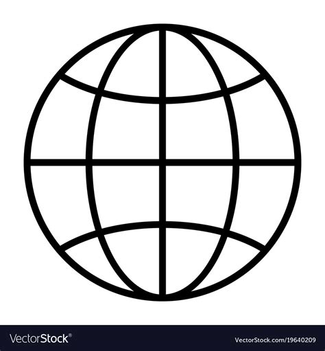 globe  icon simple minimal  pictograph vector image