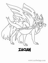 Coloring Shield Zacian Zamazenta Legendary Xcolorings Scorbunny sketch template