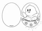 Easter Card Happy Cards Coloring Pages Printable Colouring Kids Egg Bunny Crafts Choose Board sketch template