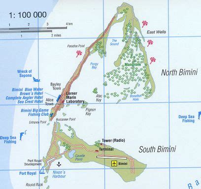 map  bimini bahamas north  south bimini  alicetown