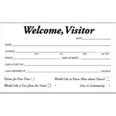 church visitor card template  business template