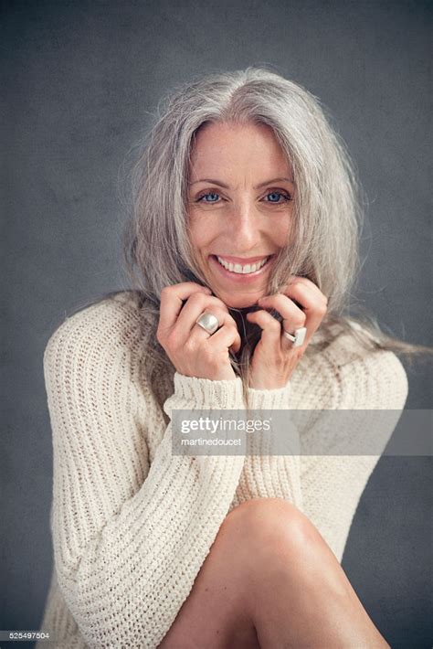 Aging Gracefully Beautiful Mature Woman With Silver Hair
