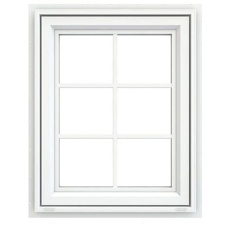 jeld wen        series white vinyl awning window  colonial gridsgrilles