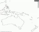 Oceania Continente Continent Colorir Cartina Mapas Stampare Oceanico Oceanische Kleurplaten Desenhos Oceânico Colorearjunior sketch template