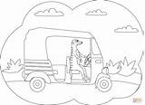 Coloring Meerkat Rickshaw sketch template
