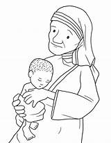 Teresa Mother Coloring Pages Calcutta Drawing St Saint Theresa Blessed Kids Sketchite Getdrawings Color Choose Board sketch template