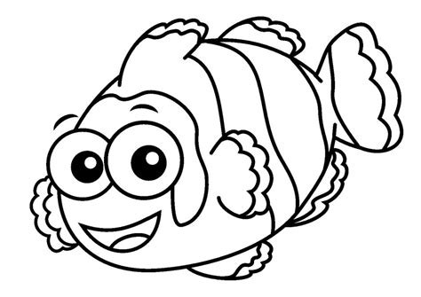 outline clownfish clipart