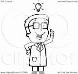 Smart Scientist Boy Cartoon Clipart Coloring Vector Outlined Cory Thoman Regarding Notes sketch template