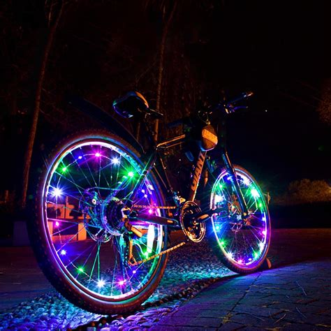 led bicycle bike wheel light auto open close wheel spoke light string
