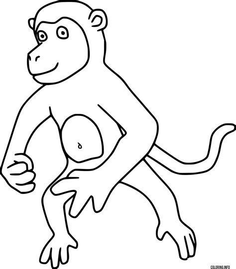 simple monkey coloring page printable