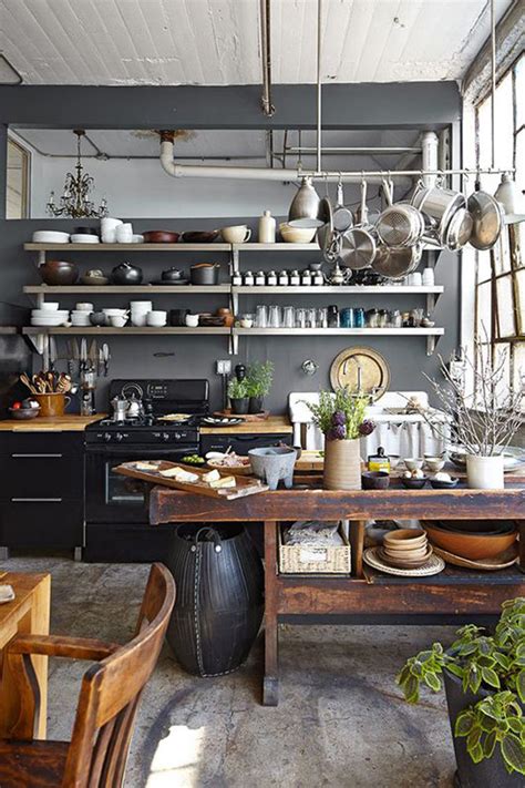 cool  minimalist industrial kitchen design home design  interior
