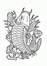 Fish Coloring Koi Pages Saltwater Popular Getdrawings Drawing Coloringhome sketch template