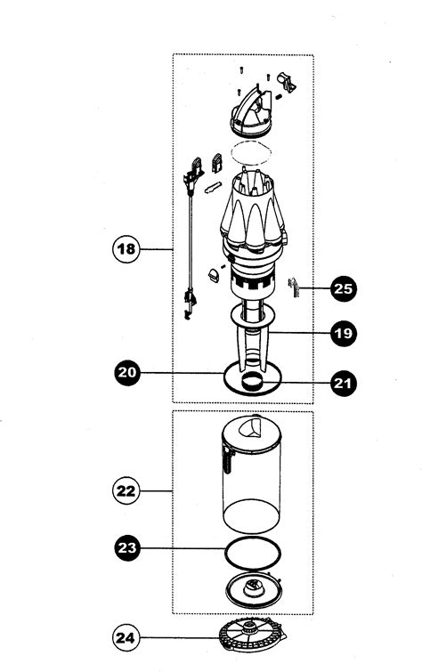 top  bin assy diagram parts list  model dc dyson  parts vacuum parts searspartsdirect