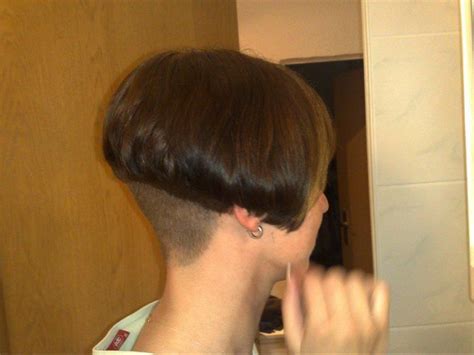 a line with high buzzed nape bobbed hair short and blunt