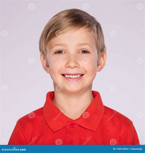 photo  adorable young happy boy   camera closeup face