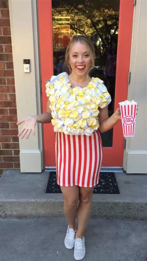 diy women s cute halloween costume popcorn diy diycostume