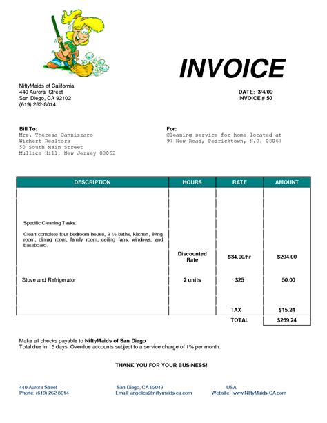 perfect cleaning invoice template uk invoice