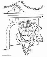 Santa Coloring Sheets Christmas Pages Claus Printable Chimney Printing Help Go Print sketch template