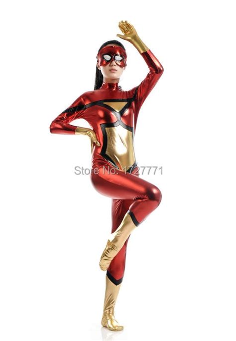 Ls7271 Gold And Gold Tights Unisex Cheap Super Girl Fetish Zentai