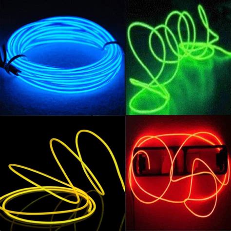 el wire 4 pack 5m neon light electroluminescent wire mutli color