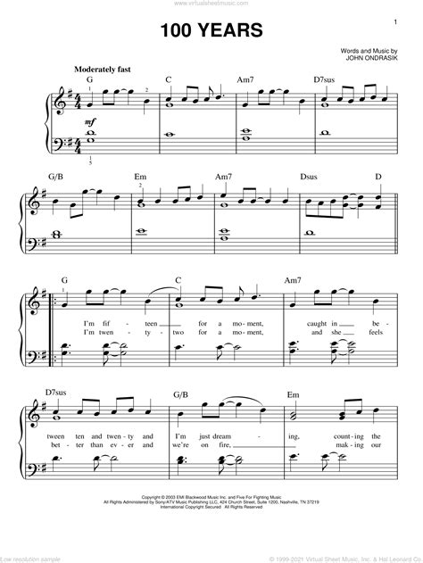 fighting  years easy sheet   piano solo