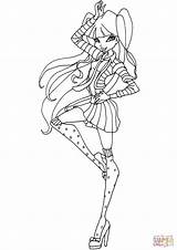 Coloring Musa Pages School Club Winx Printable Template sketch template