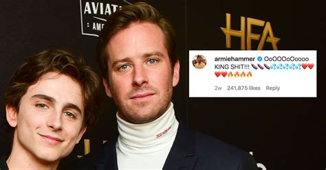 Armie Hammer Horny Comment On Timothée Chalamet Pic Was A