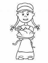 Coloring Pages Thanksgiving Pilgrim Girl Boy Kissing Kids Happy Printable Getcolorings sketch template