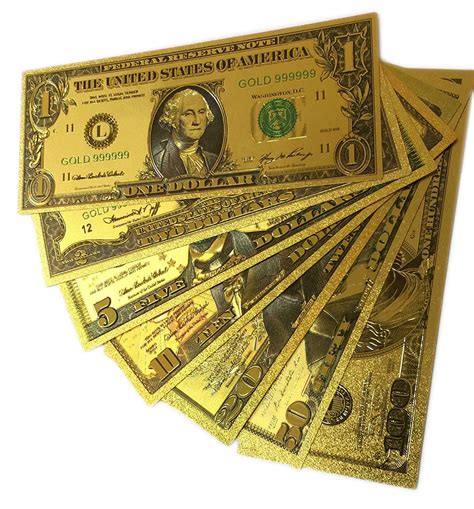 gold plated fake banknote currency        set   walmartcom