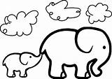Elephant Coloring Pages Baby Cute Kids Drawing Head Small Cartoon Circus Line Shower Adult Printable Color Print Book Republican Clipartmag sketch template