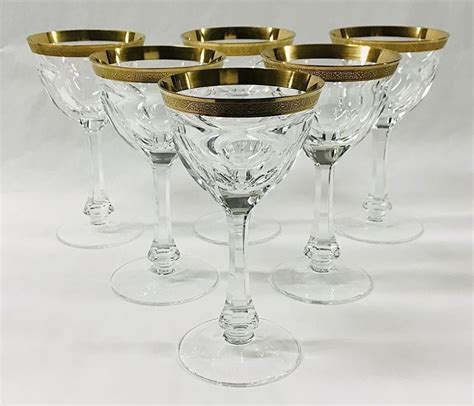 Moser “lady Hamilton Gold Encrusted” Red Wine Claret Glasses