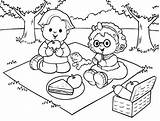 Picnic Coloring Pages Family Drawing Table Scene Teddy Netart Color Printable Getdrawings Drawings sketch template