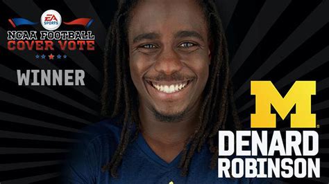 ncaa football  cover vote winner denard robinson beats ryan swope