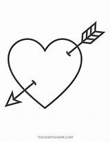Coloring Pages Heart Arrow Kids Valentine sketch template